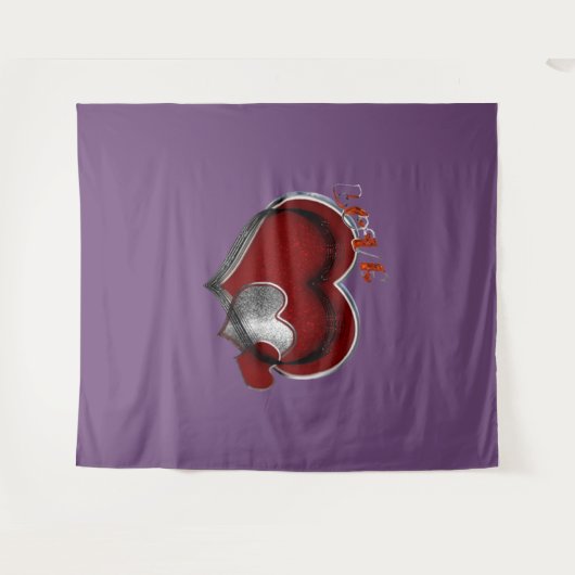 Herz Magic Lila Business Tapestry Extra-Large Wandteppich (Vorderseite (Horizontal))