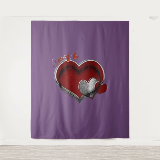 Herz Magic Lila Business Tapestry Extra-Large Wandteppich (Vorderseite)