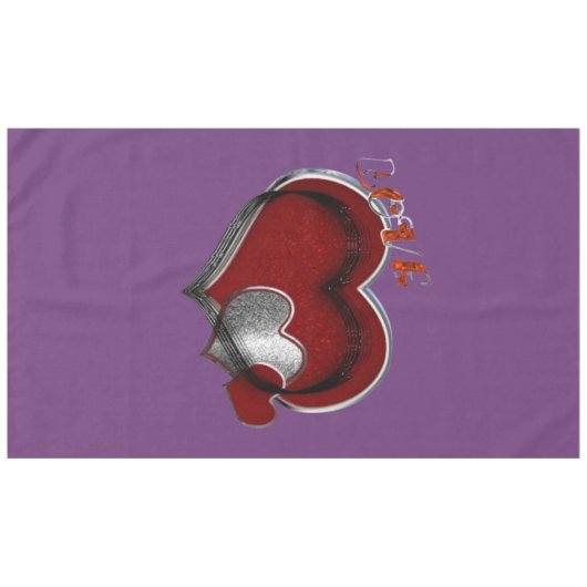 Herz Magic Lila Cotton Tableclout Tischdecke (Vorderseite (Horizontal))