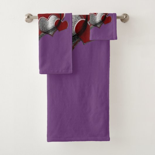 Herz Magic Lila Handtuch Set (Insitu)