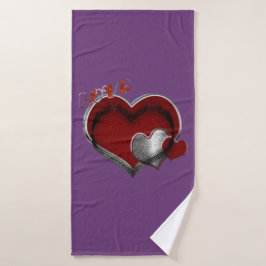 Herz Magic Lila Handtuch Set
