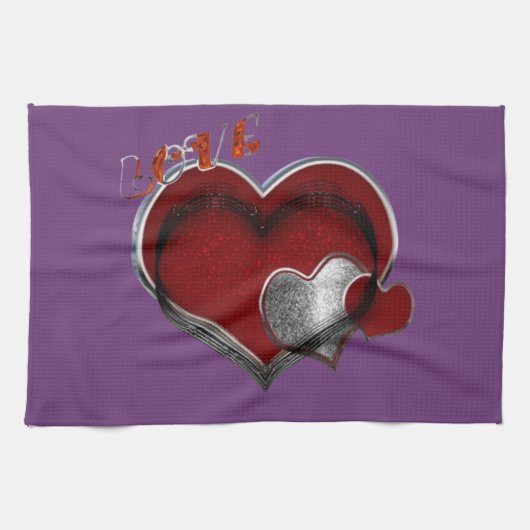 Herz Magic Lila Küchentücher (Horizontal)