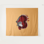 Herz Magic Orange Business Tapestry Extra große Wandteppich (Vorderseite (Horizontal))