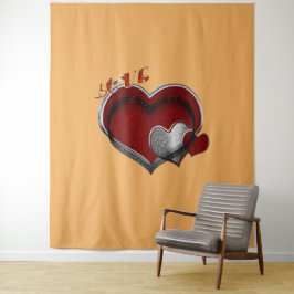 Herz Magic Orange Business Tapestry Extra große Wandteppich