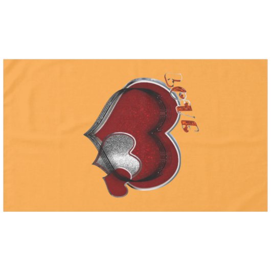 Herz Magic Orange Cotton Tableclout Tischdecke (Vorderseite (Horizontal))
