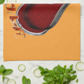 Herz Magic Orange Küchentuch (Gefaltet)