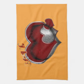 Herz Magic Orange Küchentuch (Vertikal)