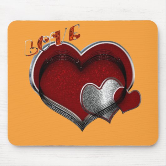 Herz Magic Orange Mouse Pad Mousepad (Vorne)