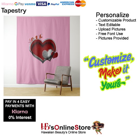 Herz Magic Pink Business Tapestry Extra große Wandteppich