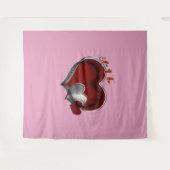 Herz Magic Pink Business Tapestry Extra große Wandteppich (Vorderseite (Horizontal))