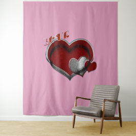 Herz Magic Pink Business Tapestry Extra große Wandteppich