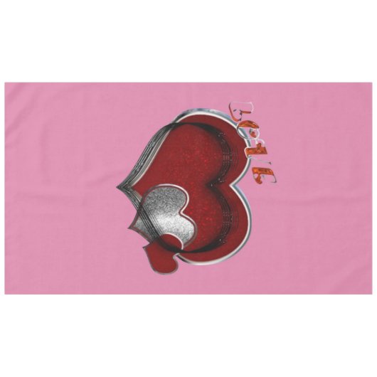 Herz Magic Pink Cotton Tableclout Tischdecke (Vorderseite (Horizontal))
