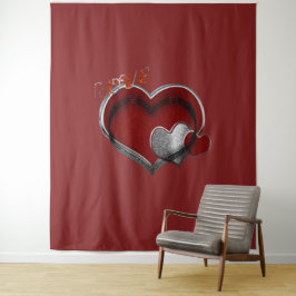 Herz Magic Red Business Tapestry Extra groß Wandteppich