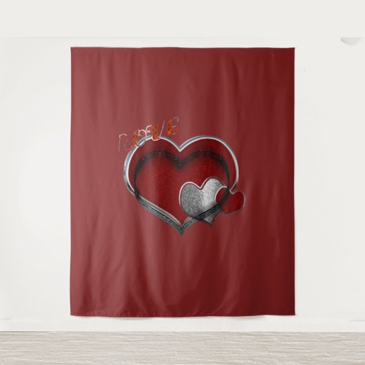 Herz Magic Red Business Tapestry Extra groß Wandteppich (Vorderseite)