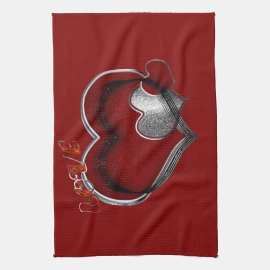 Herz Magic Red Küchentuch (Vertikal)