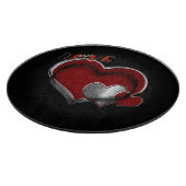 Herz Magic Rund Schwarz Glas Schneidebrett 30,4 cm (Ecke)