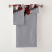 Herz Magic Silver Grau Badezimmer Handtuchhandtuch Badhandtuch Set (Insitu)