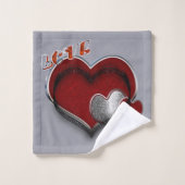 Herz Magic Silver Grau Badezimmer Handtuchhandtuch Badhandtuch Set (Waschlappen)