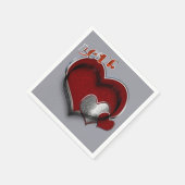 Herz Magic Silver Gray Napkin Standard Cocktail Serviette (Ecke)