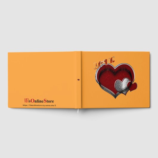 Herz Magic Wedding Guest Book Orange Hintergrund Gästebuch (Voll)