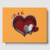 Herz Magic Wedding Guest Book Orange Hintergrund Gästebuch (Vorderseite)