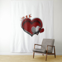 Herz Magic White Business Tapestry Extra große