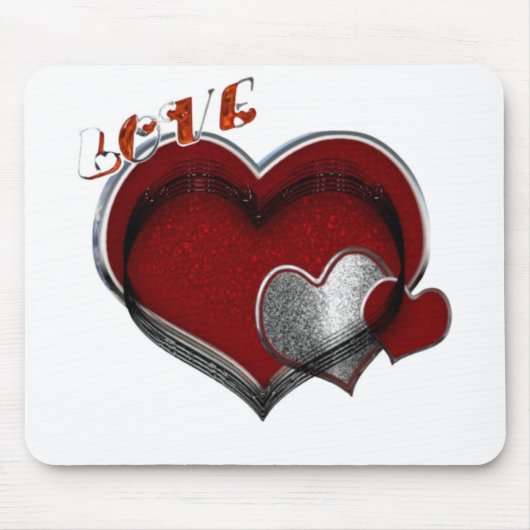 Herz Magic White Mouse Pad Mousepad (Vorne)