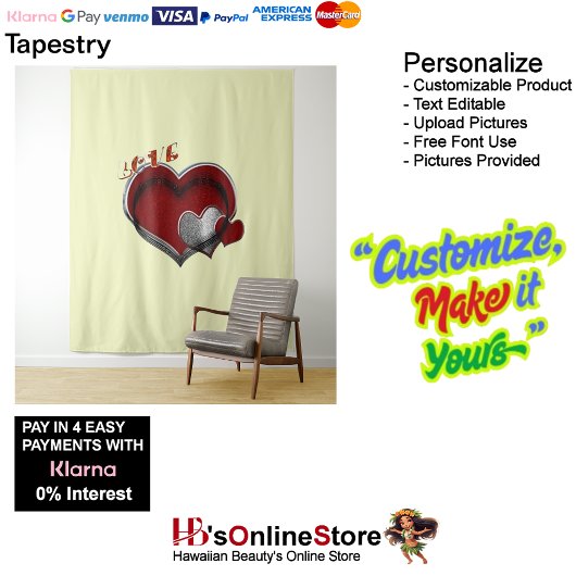 Herz Magic Yellow Business Tapestry Extra-Large Wandteppich