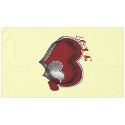 Herz Magic Yellow Cotton Tableclout Tischdecke (Vorderseite (Horizontal))