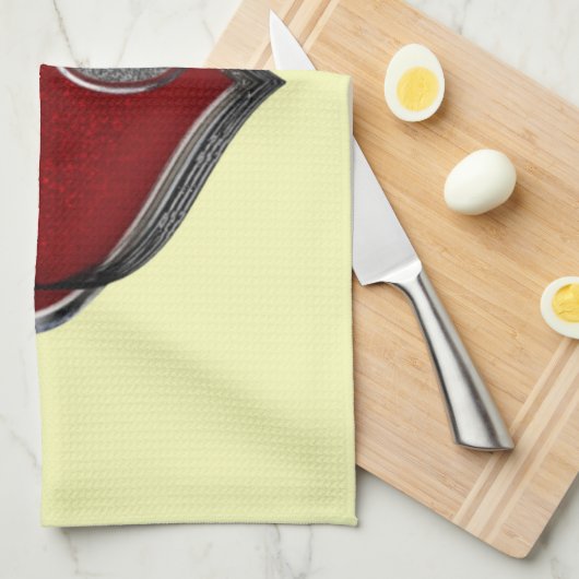 Herz Magic Yellow Küchentuch (Viertel Falte)