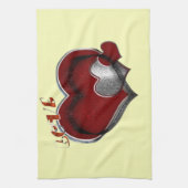 Herz Magic Yellow Küchentuch (Vertikal)