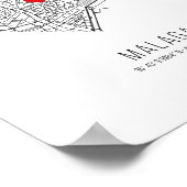 Herz Malaga City Map (Spanien) Poster (Ecke)