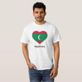 Herz - Malediven-Flagge T-Shirt (Vorne ganz)
