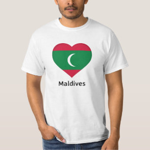Herz - Malediven-Flagge T-Shirt