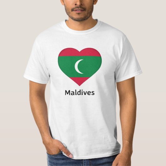 Herz - Malediven-Flagge T-Shirt (Vorderseite)