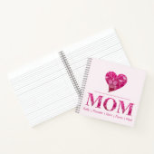 Herz MAMA Rosa Blumenbriefe Personalisierte Namen Notizblock (Innenseite)