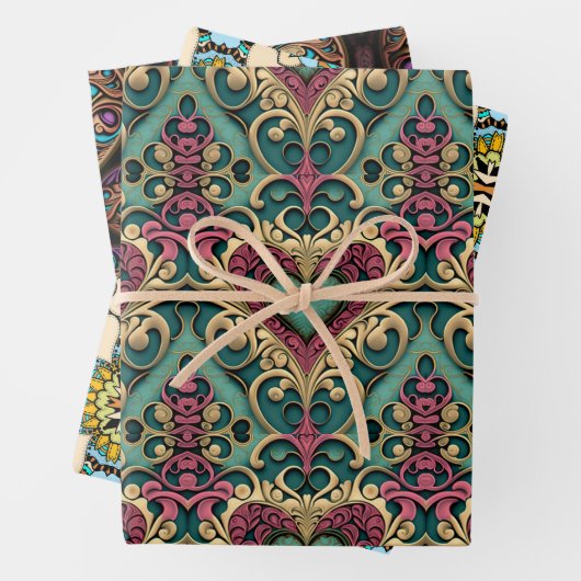 Herz Mandala Geschenkpapier Set (Beispiel)