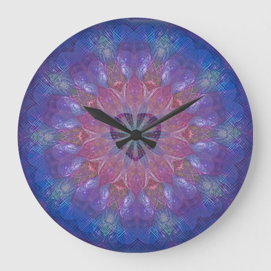 Herz-Mandala Große Wanduhr (Vorderseite)