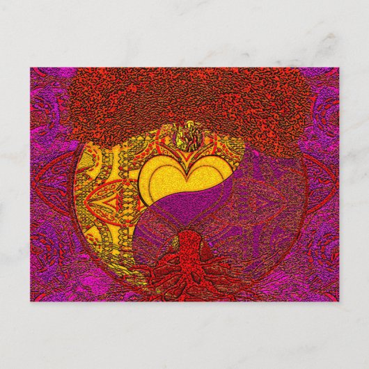 Herz Mandala in Rot Postkarte (Vorderseite)