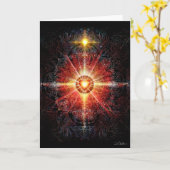 Herz-Mandala-Rot Karte (Gelbe Blume)