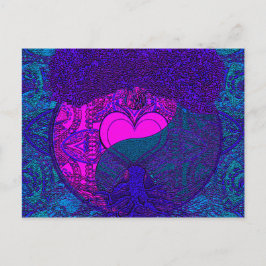 Herz Mandala Tree Postkarte