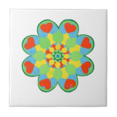 Herz Mandala Watercolor Fliese (Vorderseite)