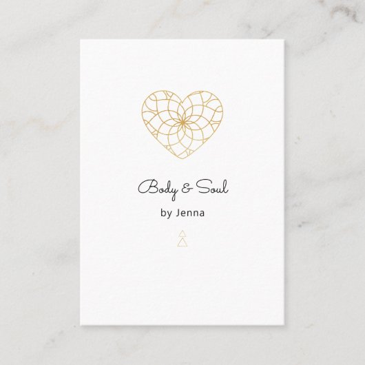 Herz Mandala Yoga Massage Wellness Business Card Visitenkarte (Vorderseite)