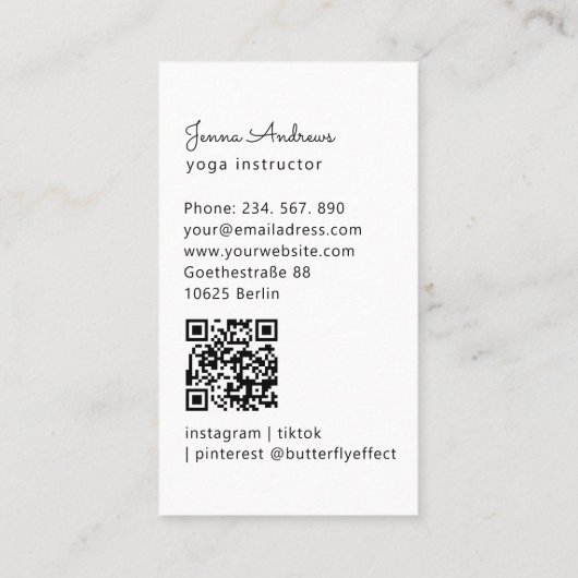 Herz Mandala Yoga Massage Wellness QR Code Visitenkarte (Rückseite)