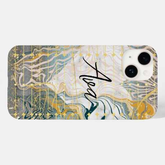 Herz & Marble Case-Mate iPhone Hülle (Rückseite (Horizontal))