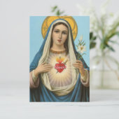 Herz Mary Unsere Frau Heilige Maria Mutter Gottes Dankeskarte (Stehend Vorderseite)