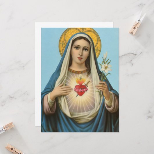 Herz Mary Unsere Frau Heilige Maria Mutter Gottes Karte (Vorderseite/Rückseite Beispiel)