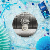 Herz Mason Jar & Gipskraut Rustikale Hochzeit Pappteller (Party)