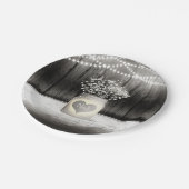 Herz Mason Jar & Gipskraut Rustikale Hochzeit Pappteller (Schrägansicht)