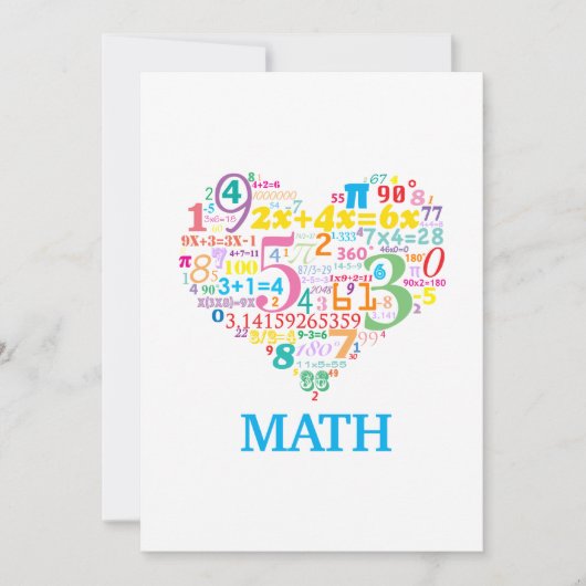 Herz Mathematik Einladung (Vorderseite)